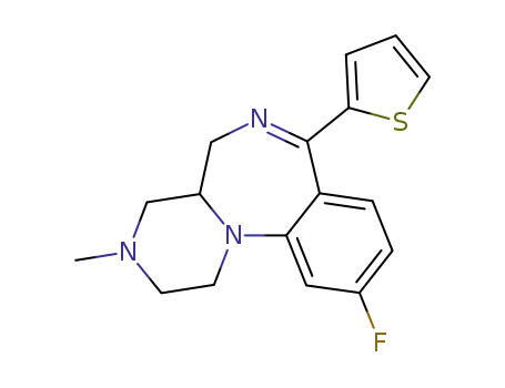 Molecular Structure of 105138-32-7 ((±)-10-Fluoro-1,2,3,4,4a,5-hexahydro-3-methyl-7-(2-thienyl)pyrazino[1,2-a][1,4]benzodiazepine dihydrogenmaleate)