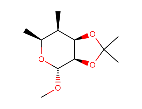 Molecular Structure of 105678-16-8 (methyl-4,6-dideoxy-2,3-O-isopropylidene-4-methylpyranoside)