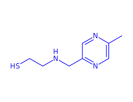 Molecular Structure of 105827-86-9 (Ethanethiol, 2-[[(5-methylpyrazinyl)methyl]amino]- (9CI))
