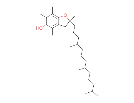 Molecular Structure of 105172-88-1 (2,4,6,7-tetramethyl-2-(4',8',12'-trimethyltridecyl)-5-hydroxy-3,4-dihydrobenzofuran)