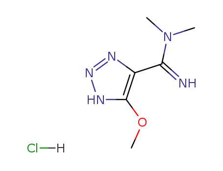 Molecular Structure of 106913-61-5 ((Z)-1-(5-methoxy-4H-1,2,3-triazol-4-ylidene)-N,N-dimethylmethanediamine hydrochloride)