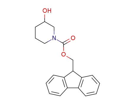 Molecular Structure of 1072502-05-6 ((9H-fluoren-9-yl)methyl 3-hydroxypiperidine-1-carboxylate)
