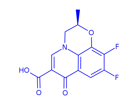 Molecular Structure of 107358-77-0 (9,10-Difluoro-2,3-dihydro-2-methyl-7-oxo-7H-pyrido[1,2,3-de]-1,4-benzoxazine-6-carboxylic acid)