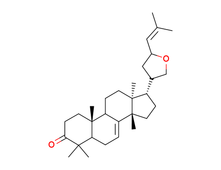 Molecular Structure of 107176-31-8 (Lanosta-7,24-dien-3-one,21,23-epoxy-, (13a,14b,17a,20S,23R)- (9CI))