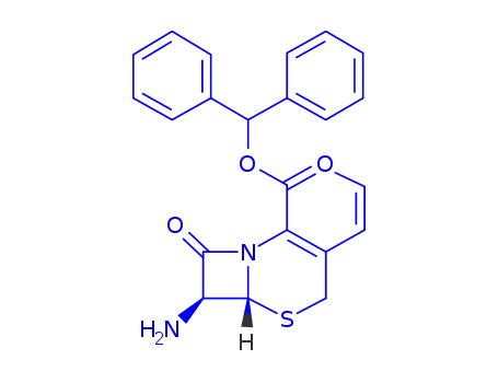 Molecular Structure of 106447-41-0 (7-Amino-8-oxo-3-(cis-prop-1-enyl)-5-thia-1-azabicyclo[4.2.0]oct-2-ene-2-carboxylic acid diphenylmethyl ester hydrochloride)