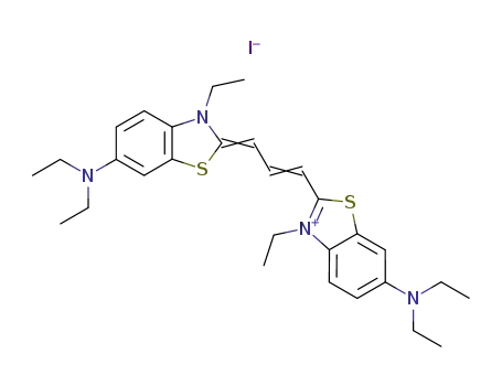 Molecular Structure of 107279-06-1 (3-ETHYL-6-DIETHYLAMINO-2-(2-(3-ETHYL-6-DIETHYLAMINO-2-BENZOTHIAZLINYLIDENE)-PROPENYL) BENZOTHIAZOLIUM IODIDE)