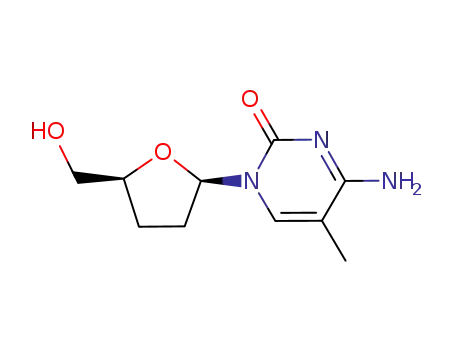Molecular Structure of 107036-56-6 (2',3'-dideoxy-5-methylcytidine)