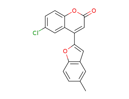 Molecular Structure of 108154-55-8 (6-chloro-4-(5-methyl-1-benzofuran-2-yl)-2H-chromen-2-one)