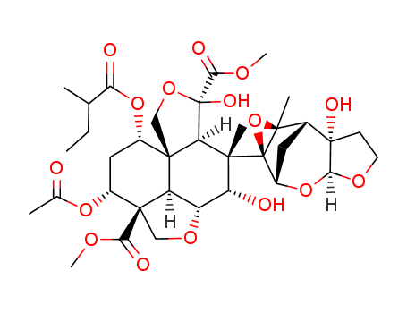 108168-76-9,Azadirachtin,1H,7H-Naphtho[1,8-bc:4,4a-c']difuran-5,10a(8H)-dicarboxylicacid, 10-(acetyloxy)-4-[(1aR,2S,3aS,6aS,7S,7aS)-hexahydro-6a-hydroxy-7-methyl-2,7-methanofuro[2,3-b]oxireno[e]oxepin-1a(2H)-yl]octahydro-3,5-dihydroxy-4-methyl-8-(2-methyl-1-oxobutoxy)-,dimethyl ester, (2aR,3S,4S,4aR,5S,7aS,8S,10R,10aS,10bR)- (9CI);2',3',22,23-Tetrahydroazadirachtin; Tetrahydroazadirachtin-A
