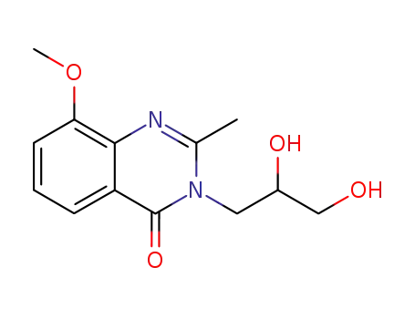 Molecular Structure of 107415-62-3 (4(3H)-Quinazolinone,  3-(2,3-dihydroxypropyl)-8-methoxy-2-methyl-)