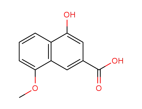 Molecular Structure of 16059-75-9 (2-Naphthalenecarboxylic acid, 4-hydroxy-8-Methoxy-)