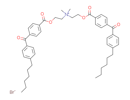108418-25-3,2-{[4-(4-hexylbenzoyl)benzoyl]oxy}-N-(2-{[4-(4-hexylbenzoyl)benzoyl]oxy}ethyl)-N,N-dimethylethanaminium bromide,Ethanaminium,2-[[4-(4-hexylbenzoyl)benzoyl]oxy]-N-[2-[[4-(4-hexylbenzoyl)benzoyl]oxy]ethyl]-N,N-dimethyl-,bromide (9CI)
