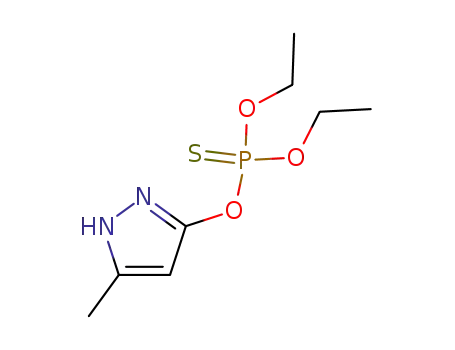 Molecular Structure of 108-35-0 (Phosphorothioic acid,O,O-diethyl O-(5-methyl-1H-pyrazol-3-yl) ester)