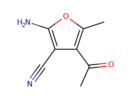 Molecular Structure of 108129-35-7 (4-ACETYL-2-AMINO-5-METHYL-3-FURONITRILE)