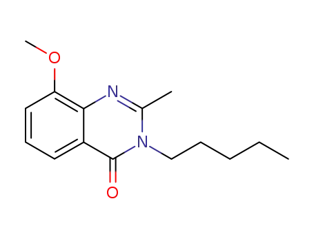 Molecular Structure of 107417-88-9 (4(3H)-Quinazolinone,  8-methoxy-2-methyl-3-pentyl-)
