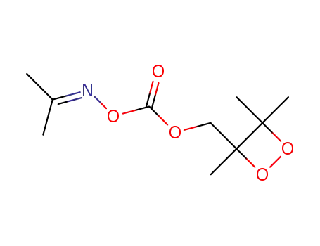 Molecular Structure of 109123-71-9 ([(propan-2-ylideneamino)oxy][(3,4,4-trimethyl-1,2-dioxetan-3-yl)methoxy]methanone)