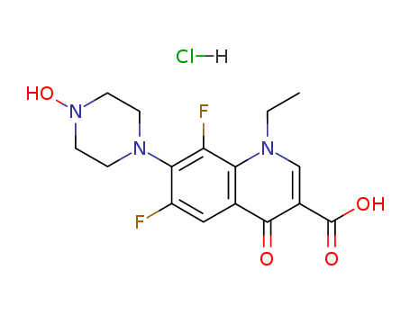 3-Quinolinecarboxylicacid, 1-ethyl-6,8-difluoro-1,4-dihydro-7-(4-hydroxy-1-piperazinyl)-4-oxo-,hydrochloride (1:1)