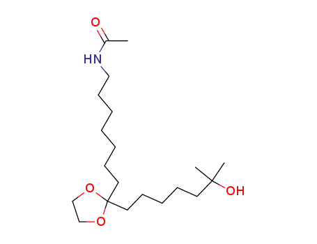 Molecular Structure of 119947-12-5 (N-<7-<2-(6-hydroxy-6-methylheptyl)-1,3-dioxolan-2-yl>heptyl>acetamide)