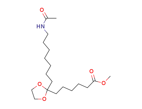 Molecular Structure of 119947-11-4 (methyl 6-<2-(7-acetamidoheptyl)-1,3-dioxolan-2-yl>hexanoate)