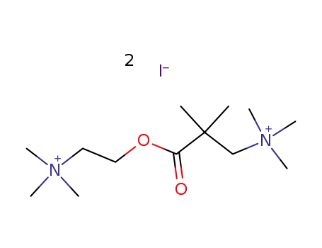 Molecular Structure of 109042-63-9 (N,N,N,2,2-pentamethyl-3-oxo-3-[2-(trimethylammonio)ethoxy]propan-1-aminium diiodide)