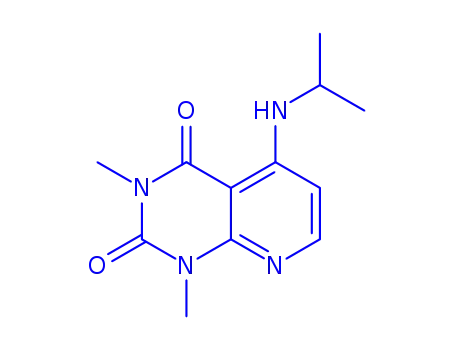 Molecular Structure of 112735-03-2 (1,3-dimethyl-5-[(1-methylethyl)amino]pyrido[2,3-d]pyrimidine-2,4(1H,3H)-dione)