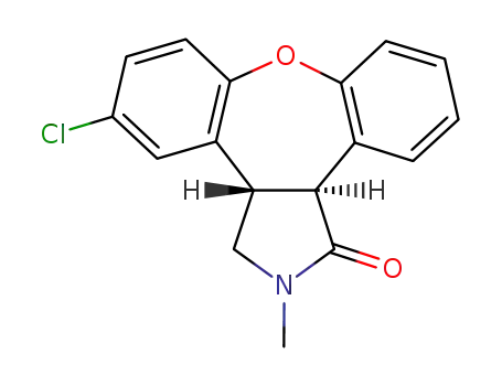 Molecular Structure of 912356-08-2 ((3aR,12bR)-rel-5-Chloro-2,3,3a,12b-tetrahydro-2-methyl-1H-dibenz[2,3:6,7]oxepino[4,5-c]pyrrol-1-one)