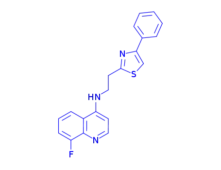 Molecular Structure of 124533-50-2 (8-fluoro-N-[2-(4-phenyl-1,3-thiazol-2-yl)ethyl]quinolin-4-amine)