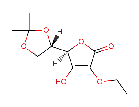Molecular Structure of 1453087-23-4 (5,6-O-isopropylidene-2-O-ethyl-L-ascorbic acid)
