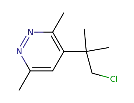 Molecular Structure of 108287-94-1 (4-(1-chloro-2-methylpropan-2-yl)-3,6-dimethylpyridazine)