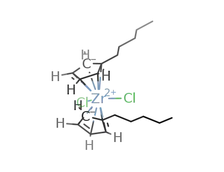 Molecular Structure of 113040-61-2 (Bis(pentylcyclopentadienyl)zirconium dichloride)