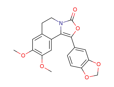 Molecular Structure of 112970-21-5 (3H-Oxazolo[4,3-a]isoquinolin-3-one,  1-(1,3-benzodioxol-5-yl)-5,6-dihydro-8,9-dimethoxy-)