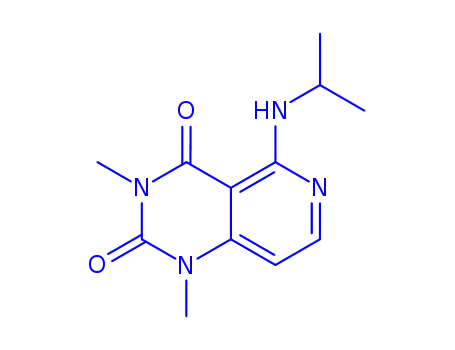 Molecular Structure of 112500-72-8 (1,3-dimethyl-5-[(1-methylethyl)amino]pyrido[4,3-d]pyrimidine-2,4(1H,3H)-dione)