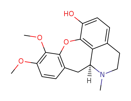 Molecular Structure of 112547-16-7 ([12aS,(+)]-1,2,3,12aβ-Tetrahydro-1-methyl-8,9-dimethoxy-12H-[1]benzoxepino[2,3,4-ij]isoquinoline-6-ol)