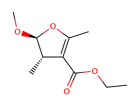 Molecular Structure of 124186-12-5 (ethyl 5-methoxy-2,4-dimethyl-4,5-dihydrofuran-3-carboxylate)