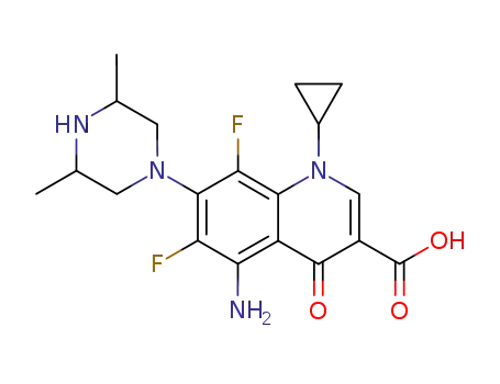 3-Quinolinecarboxylicacid,5-amino-1-cyclopropyl-7-(3,5-dimethyl-1-piperazinyl)-6,8-difluoro-1,4-dihydro-4-oxo-