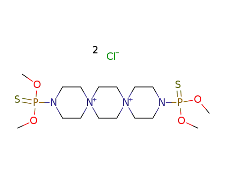 Molecular Structure of 111854-46-7 (3,12-bis(dimethoxyphosphorothioyl)-3,12-diaza-6,9-diazoniadispiro[5.2.5.2]hexadecane dichloride)