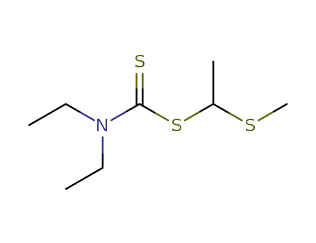 Molecular Structure of 112165-10-3 (1-(methylsulfanyl)ethyl diethyldithiocarbamate)