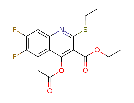 Molecular Structure of 154330-68-4 (Ethyl 4-acetoxy-6,7-difluoro-2-(ethylthio)quinoline-3-carboxylate)