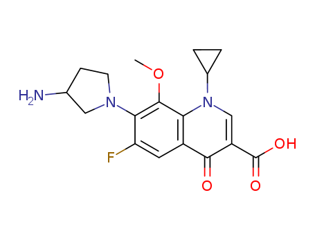 3-QUINOLINECARBOXYLIC ACID,1,4-DIHYDRO-7-(3-AMINO-1-PYRROLIDINYL)-1-CYCLOPROPYL-6-FLUORO-8- METHOXY-4-OXO-,(S)-