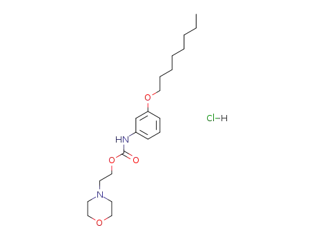 Molecular Structure of 112923-04-3 (2-morpholin-4-ylethyl [3-(octyloxy)phenyl]carbamate hydrochloride)