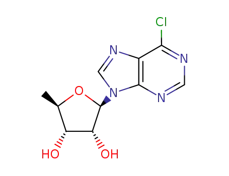 Molecular Structure of 112506-90-8 (6-CHLORO-9-(5-DEOXY-D-RIBOFURANOSYL)PURINE)