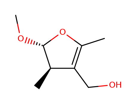 Molecular Structure of 124186-13-6 ((5-methoxy-2,4-dimethyl-4,5-dihydrofuran-3-yl)methanol)