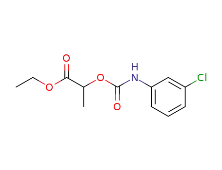 Molecular Structure of 1149-42-4 (Propanoic acid, 2-[[[(3-chlorophenyl)amino]carbonyl]oxy]-, ethyl ester)