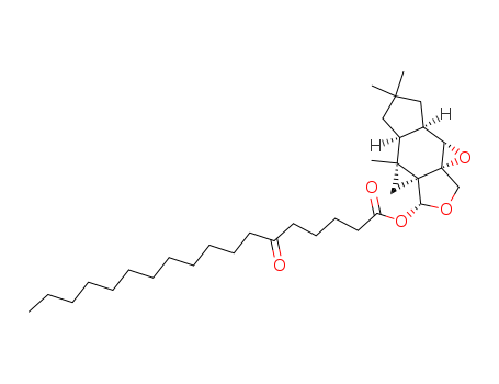 Octadecanoic acid,6-oxo-,octahydro-5a,7,7-trimethyl-2H,4H-cycloprop[4,5]oxireno[6,7]indeno[5,6-c]furan-4-ylester, [4R-(1aS*,4a,4aS*,5ab,5ba,8aa,8bb)]- (9CI) cas  86533-37-1
