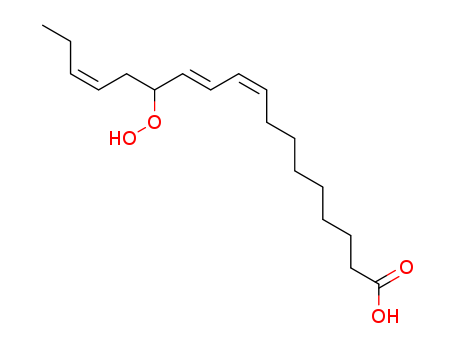 28836-09-1,13-hydroperoxy-9,11,15-octadecatrienoic acid,9,11,15-Octadecatrienoicacid, 13-hydroperoxy-, (E,Z,Z)- (8CI); 13-Hydroperoxy-9Z,11E,15Z-octadecatrienoicacid; 13-Hydroperoxy-cis-9,15-trans-11-octadecatrienoic acid;13-Hydroperoxyoctadeca-9,11,15-trienoic acid; Linolenic acid 13-hydroperoxide