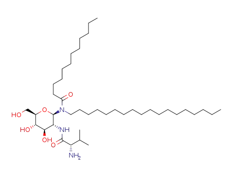 Molecular Structure of 113467-48-4 (2-deoxy-N-dodecanoyl-N-octadecyl-2-(L-valylamino)-beta-D-glucopyranosylamine)