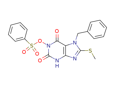 Benzenesulfonicacid,2,3,6,7-tetrahydro-8-(methylthio)-2,6-dioxo-7-(phenylmethyl)-1H-purin-1-ylester cas  1254-16-6