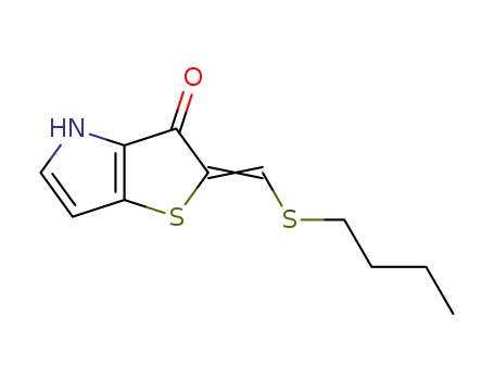 Molecular Structure of 1138-11-0 ((2E)-2-[(butylsulfanyl)methylidene]-2H-thieno[3,2-b]pyrrol-3(4H)-one)