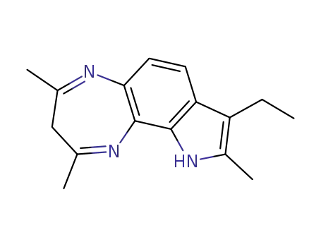 Molecular Structure of 113597-50-5 (8-ethyl-2,4,9-trimethyl-3,10-dihydro[1,4]diazepino[2,3-g]indole)