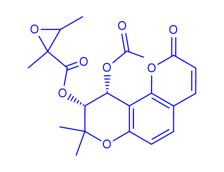 113500-35-9,10-(acetyloxy)-8,8-dimethyl-2-oxo-9,10-dihydro-2H,8H-pyrano[2,3-f]chromen-9-yl 2,3-dimethyloxirane-2-carboxylate,2H,8H-Benzo[1,2-b:3,4-b']dipyran,oxiranecarboxylic acid deriv.; Cartilaginomarginadin; YN 1; Yama-Ninjin 1